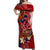 Happy Father's Day French Polynesia Off Shoulder Maxi Dress Family Turtle Hibiscus