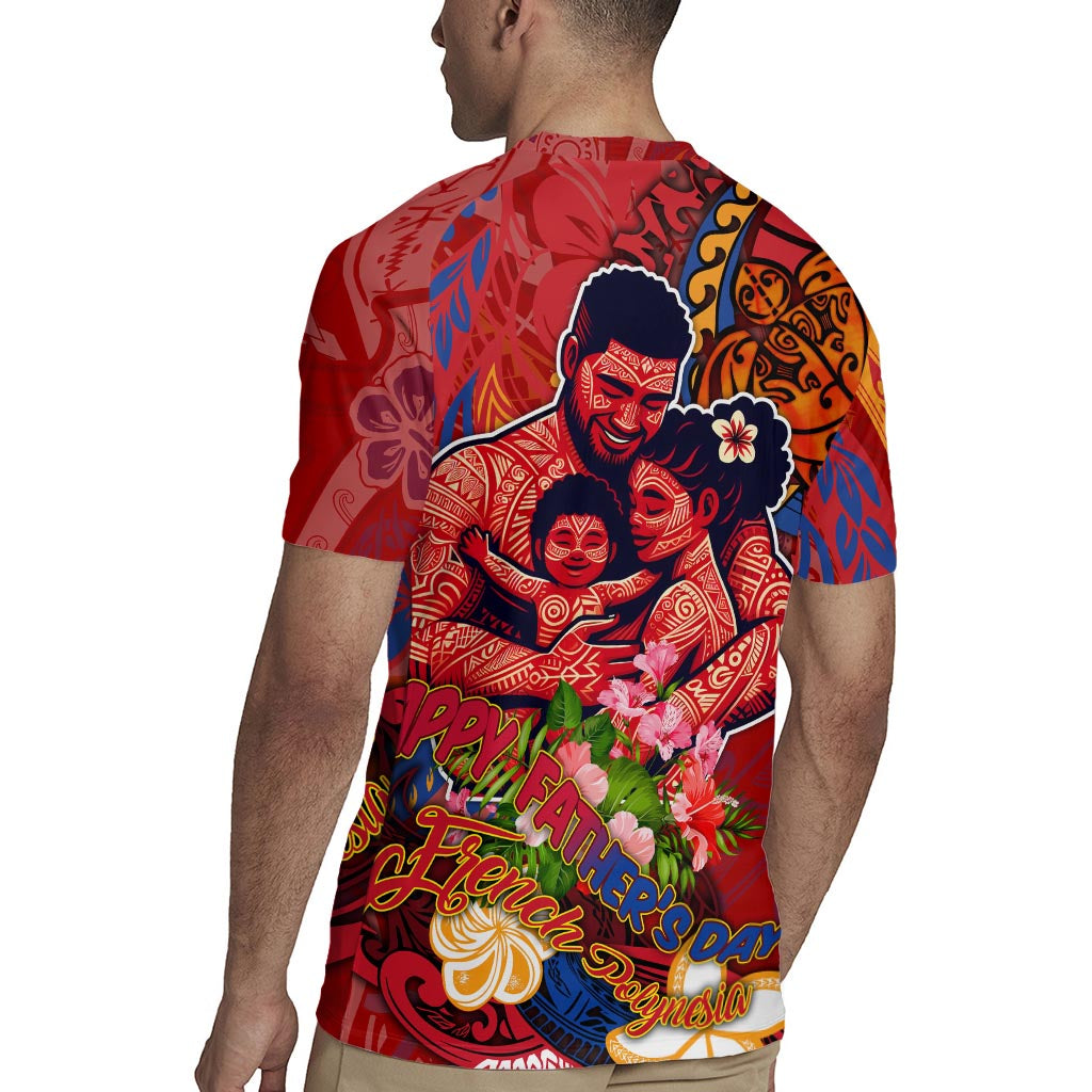 Happy Father's Day French Polynesia Rugby Jersey Family Turtle Hibiscus DT02 - Polynesian Pride