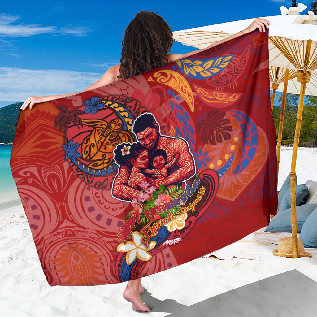 Happy Father's Day French Polynesia Sarong Family Turtle Hibiscus