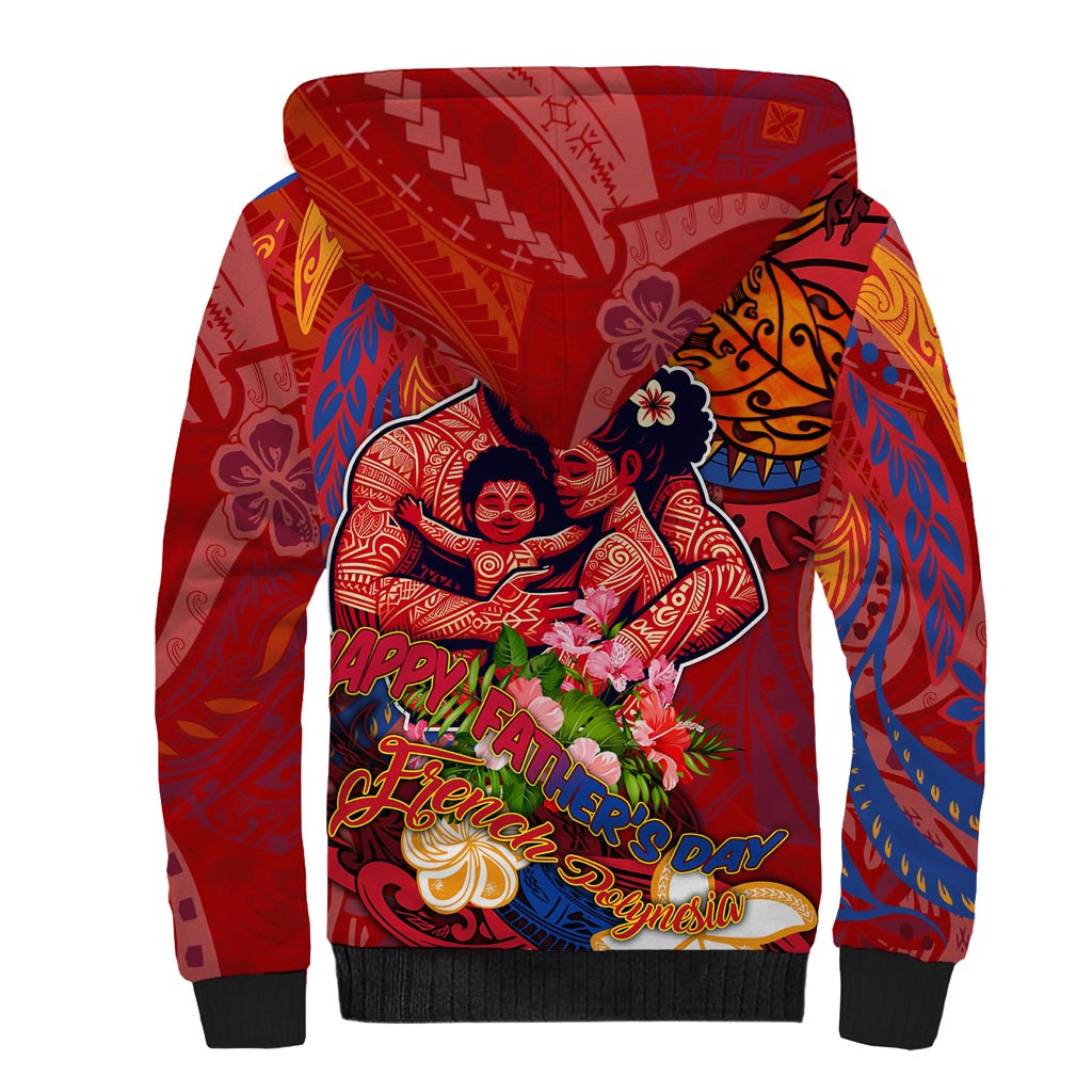 Happy Father's Day French Polynesia Sherpa Hoodie Family Turtle Hibiscus DT02 - Polynesian Pride