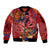 Happy Father's Day French Polynesia Sleeve Zip Bomber Jacket Family Turtle Hibiscus