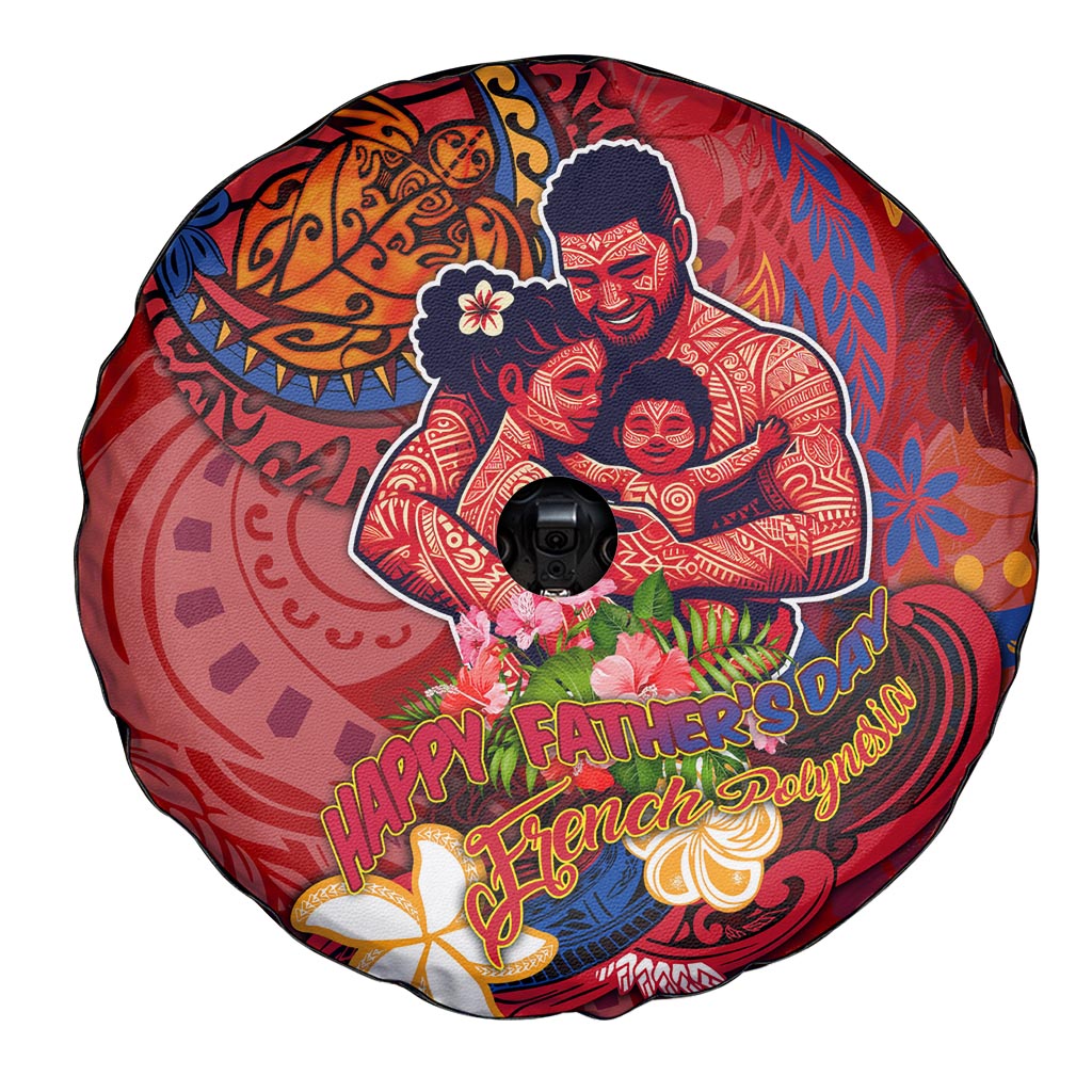 Happy Father's Day French Polynesia Spare Tire Cover Family Turtle Hibiscus DT02 - Polynesian Pride