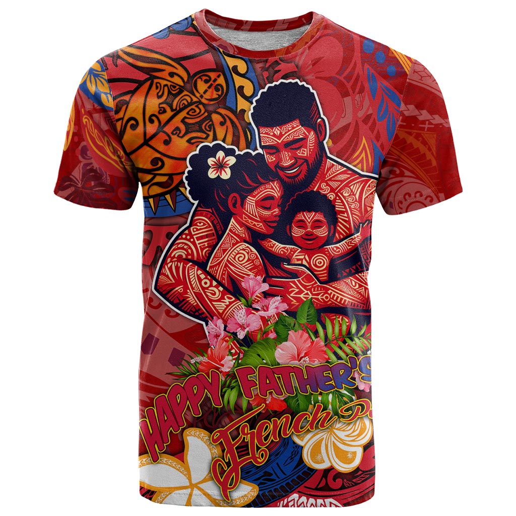 Happy Father's Day French Polynesia T Shirt Family Turtle Hibiscus