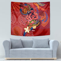 Happy Father's Day French Polynesia Tapestry Family Turtle Hibiscus