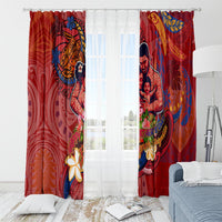 Happy Father's Day French Polynesia Window Curtain Family Turtle Hibiscus DT02 - Polynesian Pride