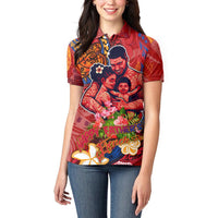 Happy Father's Day French Polynesia Women Polo Shirt Family Turtle Hibiscus DT02 - Polynesian Pride