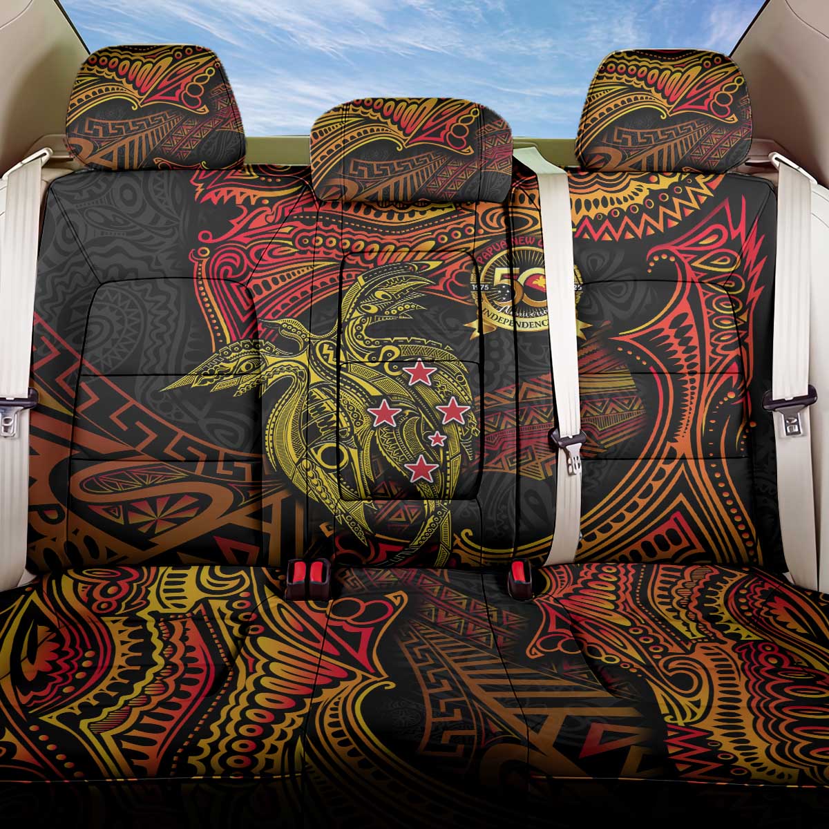 Papua New Guinea 50th Independence Day Back Car Seat Cover Culture Spirit and Sovereignty