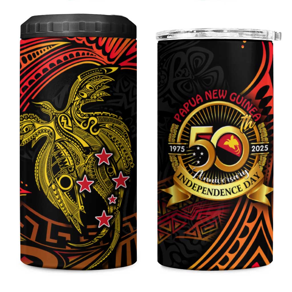 Papua New Guinea 50th Independence Day 4 in 1 Can Cooler Tumbler Culture Spirit and Sovereignty