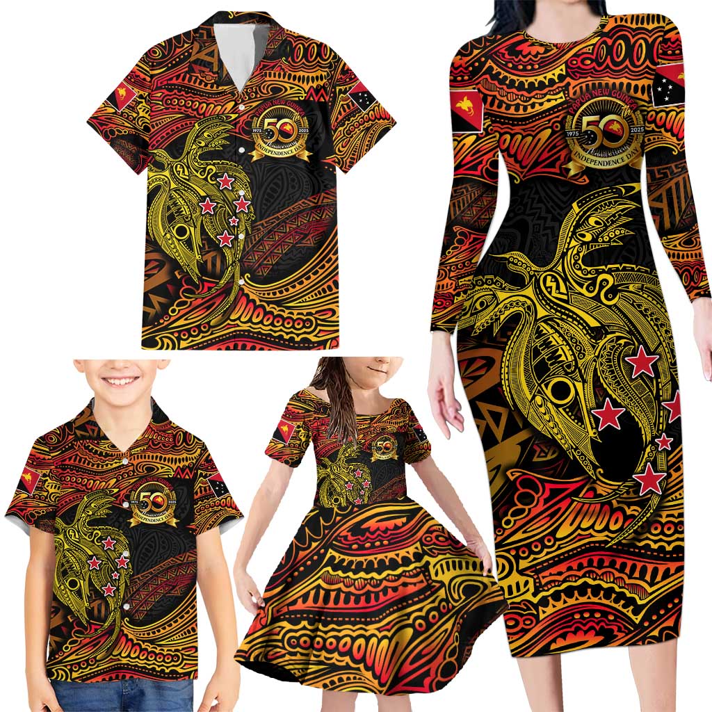 Papua New Guinea 50th Independence Day Family Matching Long Sleeve Bodycon Dress and Hawaiian Shirt Culture Spirit and Sovereignty DT02 - Polynesian Pride