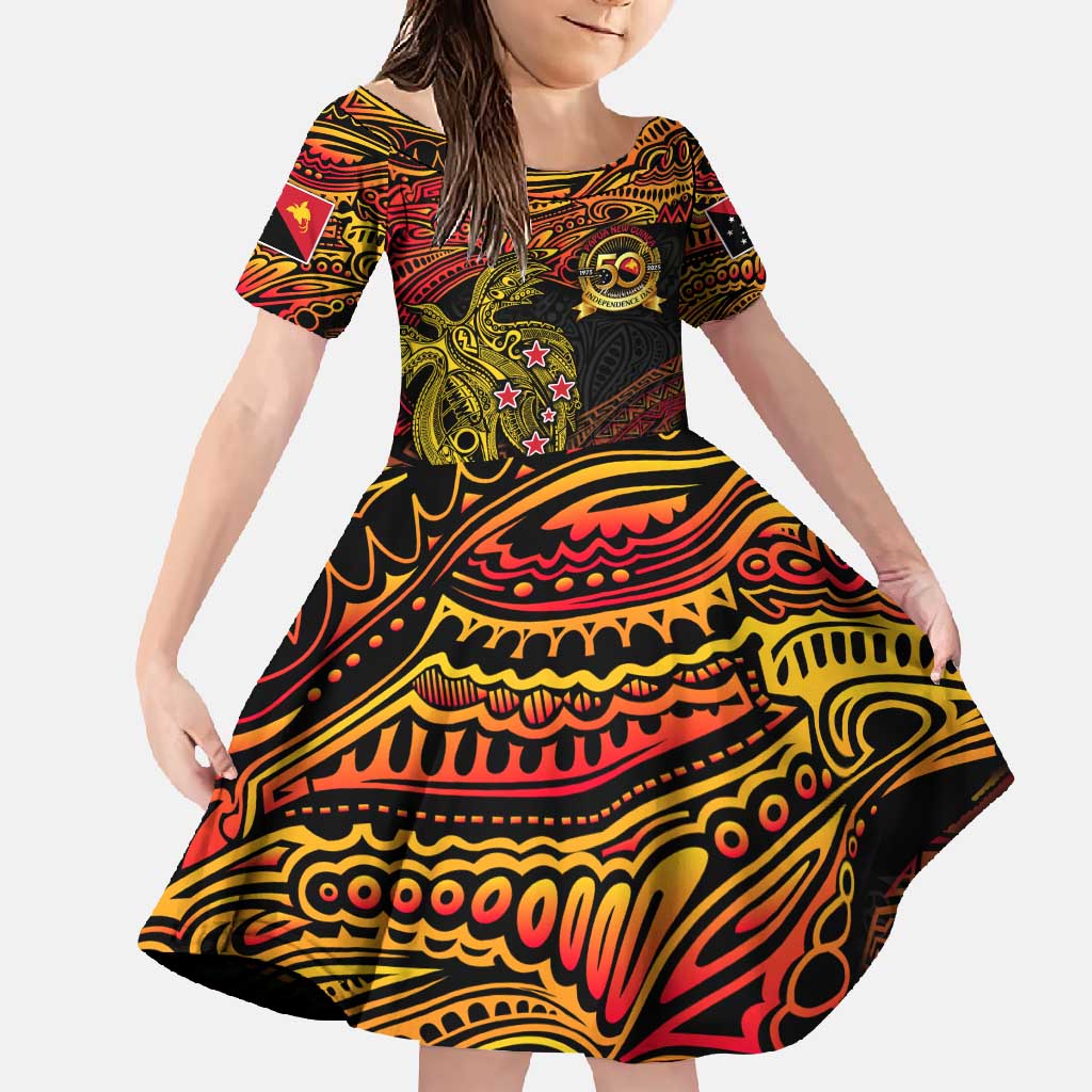 Papua New Guinea 50th Independence Day Family Matching Mermaid Dress and Hawaiian Shirt Culture Spirit and Sovereignty