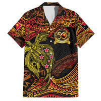 Papua New Guinea 50th Independence Day Family Matching Off The Shoulder Long Sleeve Dress and Hawaiian Shirt Culture Spirit and Sovereignty