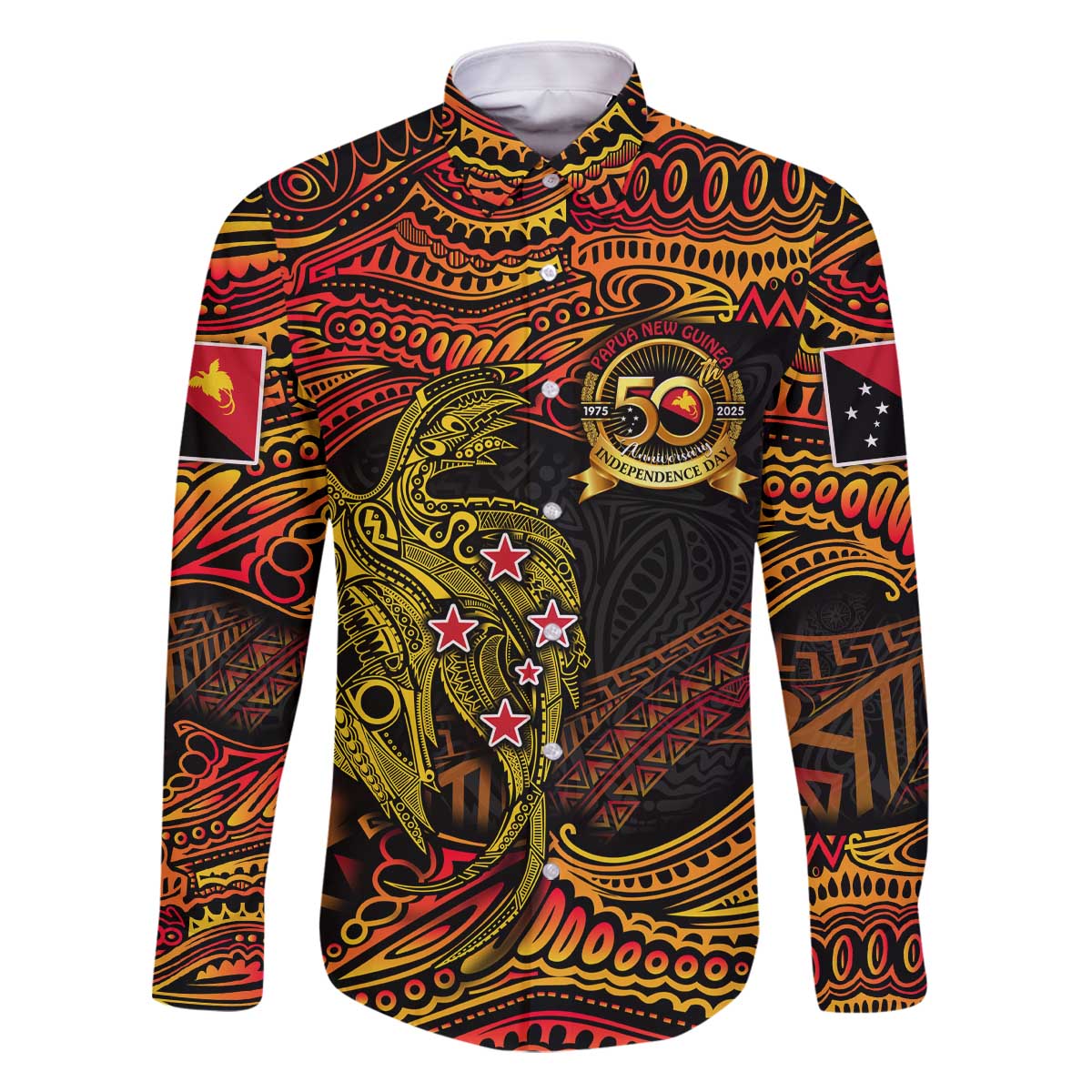 Papua New Guinea 50th Independence Day Family Matching Off The Shoulder Long Sleeve Dress and Hawaiian Shirt Culture Spirit and Sovereignty