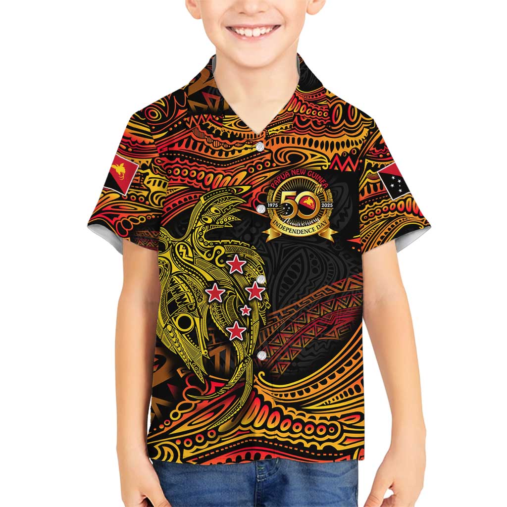 Papua New Guinea 50th Independence Day Family Matching Off Shoulder Short Dress and Hawaiian Shirt Culture Spirit and Sovereignty