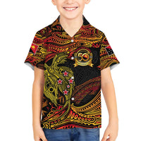 Papua New Guinea 50th Independence Day Family Matching Off Shoulder Short Dress and Hawaiian Shirt Culture Spirit and Sovereignty