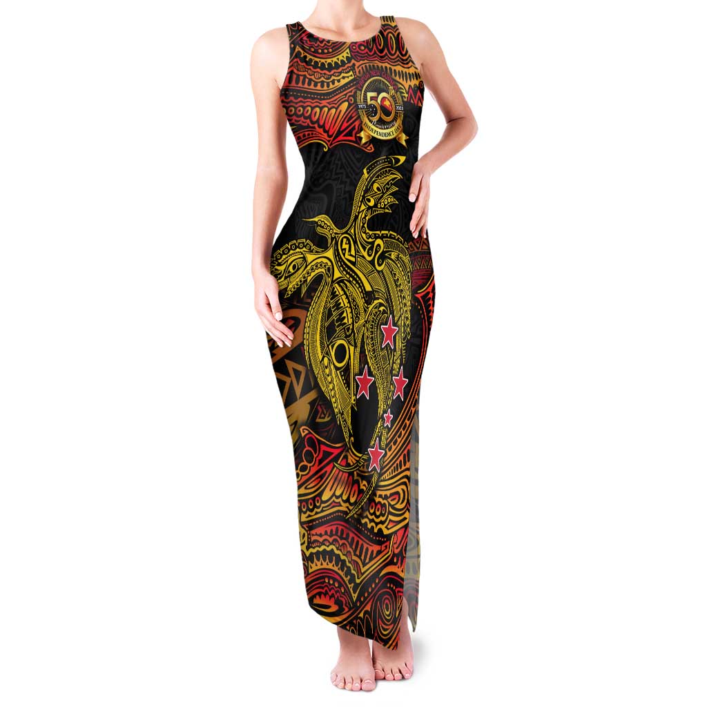 Papua New Guinea 50th Independence Day Family Matching Tank Maxi Dress and Hawaiian Shirt Culture Spirit and Sovereignty