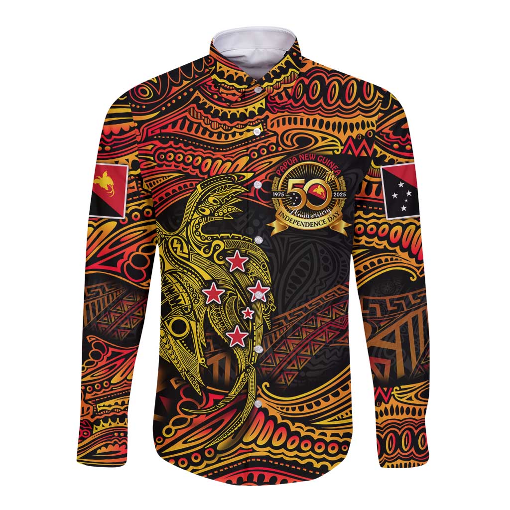 Papua New Guinea 50th Independence Day Long Sleeve Button Shirt Culture Spirit and Sovereignty DT02 Unisex Art - Polynesian Pride