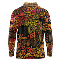 Papua New Guinea 50th Independence Day Long Sleeve Polo Shirt Culture Spirit and Sovereignty