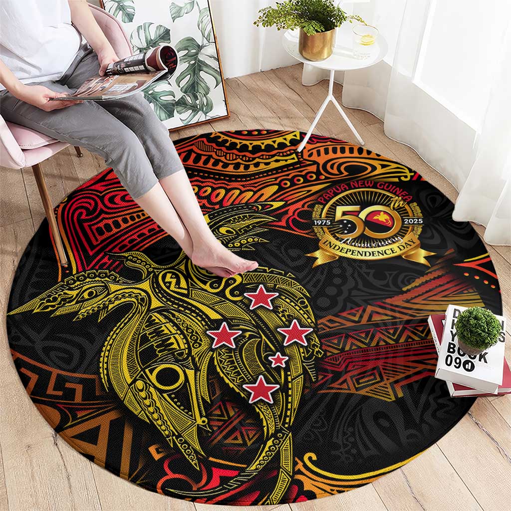 Papua New Guinea 50th Independence Day Round Carpet Culture Spirit and Sovereignty
