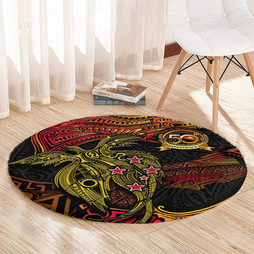 Papua New Guinea 50th Independence Day Round Carpet Culture Spirit and Sovereignty