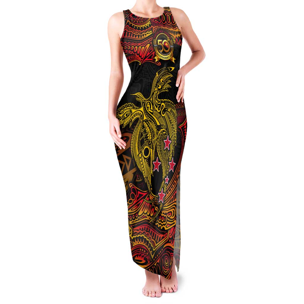Papua New Guinea 50th Independence Day Tank Maxi Dress Culture Spirit and Sovereignty