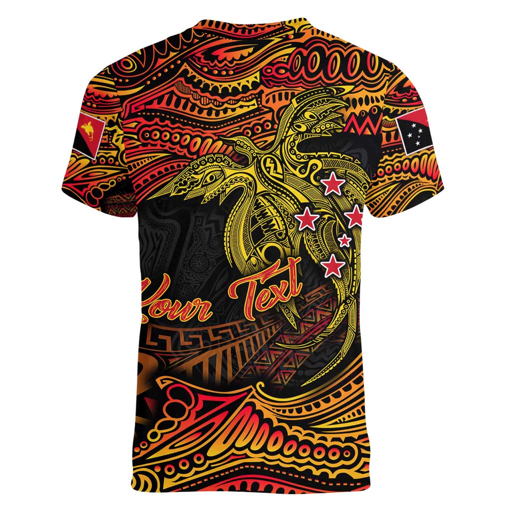 Papua New Guinea 50th Independence Day Women V-Neck T-Shirt Culture Spirit and Sovereignty