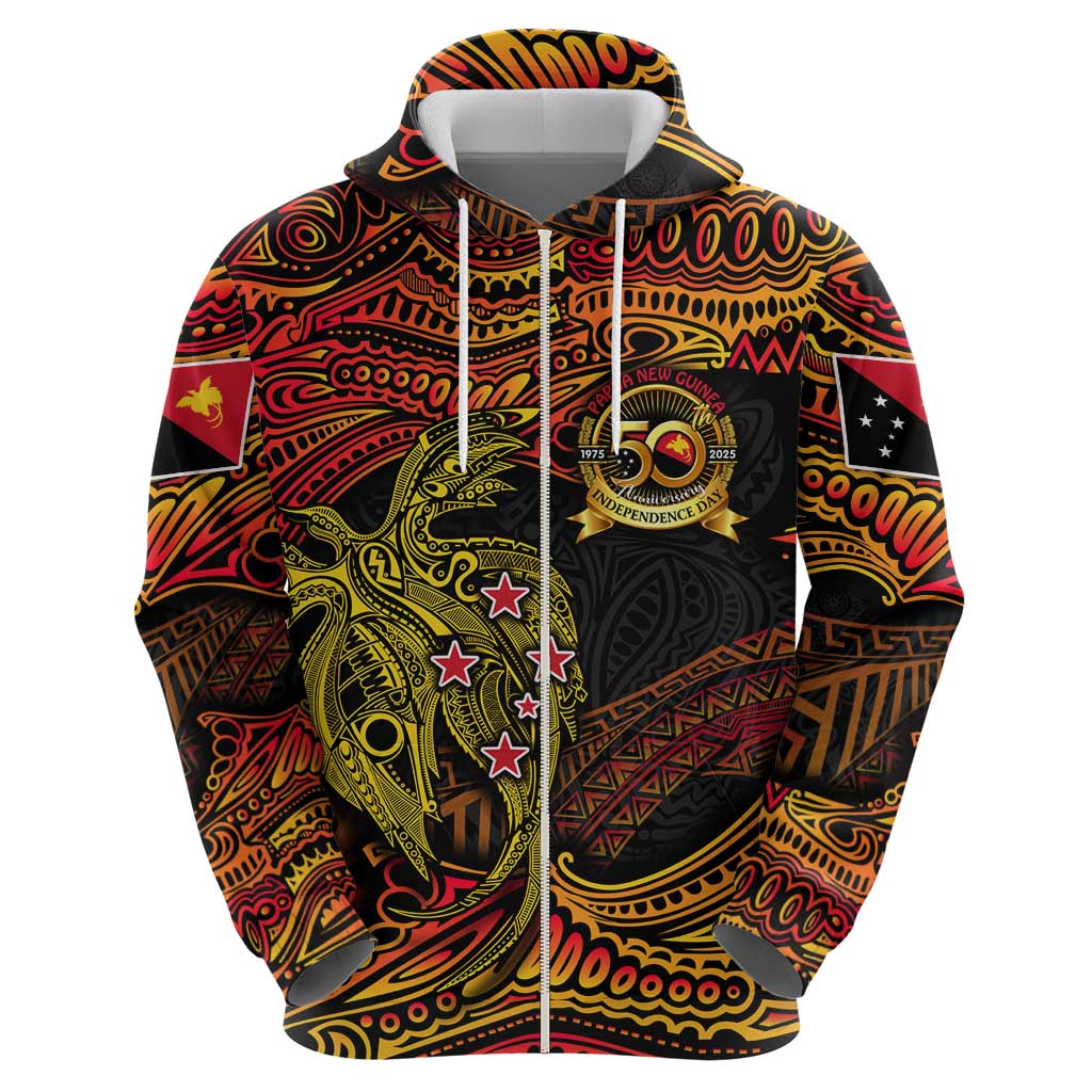 Papua New Guinea 50th Independence Day Zip Hoodie Culture Spirit and Sovereignty