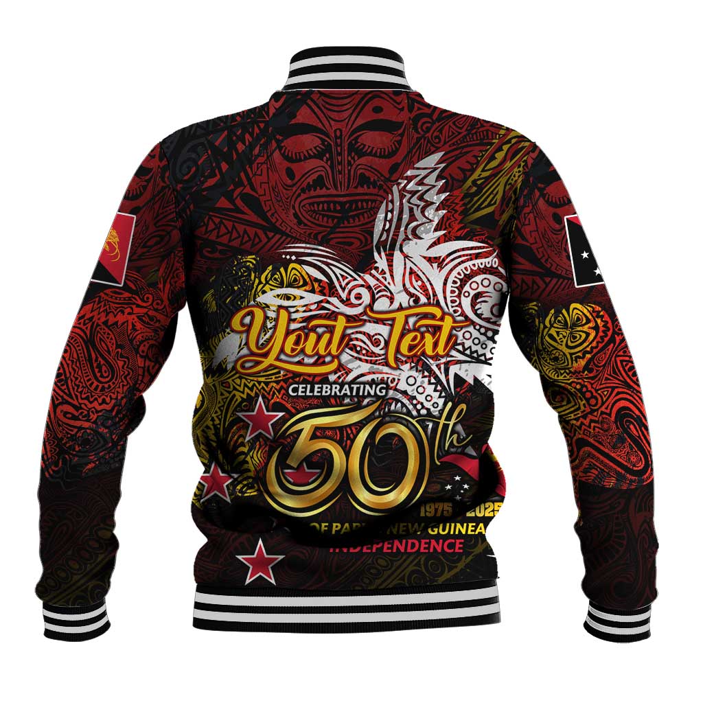 PNG 1975 - 2025 Baseball Jacket Papua New Guinea 50th Independence Anniversary DT02 - Polynesian Pride
