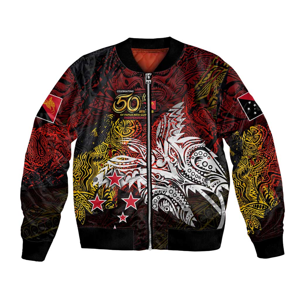 PNG 1975 - 2025 Bomber Jacket Papua New Guinea 50th Independence Anniversary