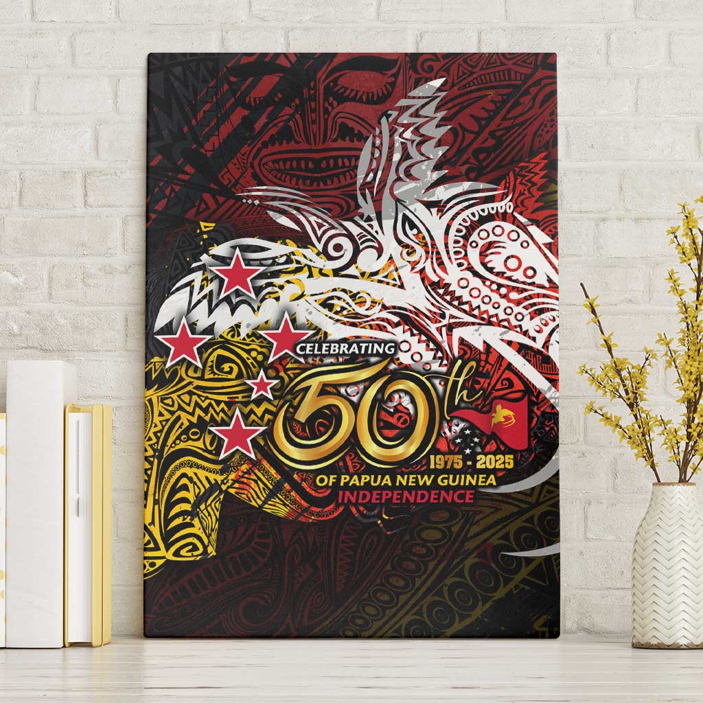 PNG 1975 - 2025 Canvas Wall Art Papua New Guinea 50th Independence Anniversary DT02 Without Frame Art - Polynesian Pride
