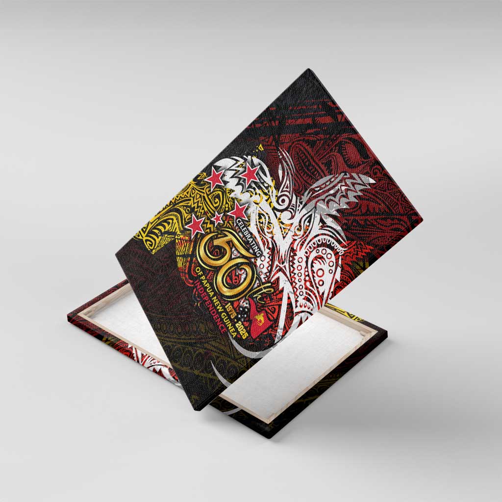 PNG 1975 - 2025 Canvas Wall Art Papua New Guinea 50th Independence Anniversary DT02 With Frame Art - Polynesian Pride