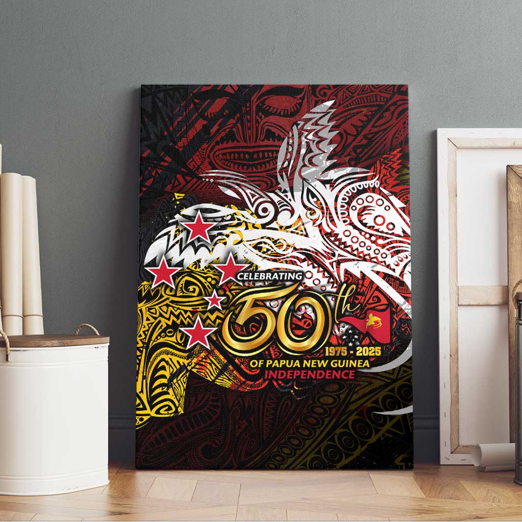 PNG 1975 - 2025 Canvas Wall Art Papua New Guinea 50th Independence Anniversary DT02 - Polynesian Pride