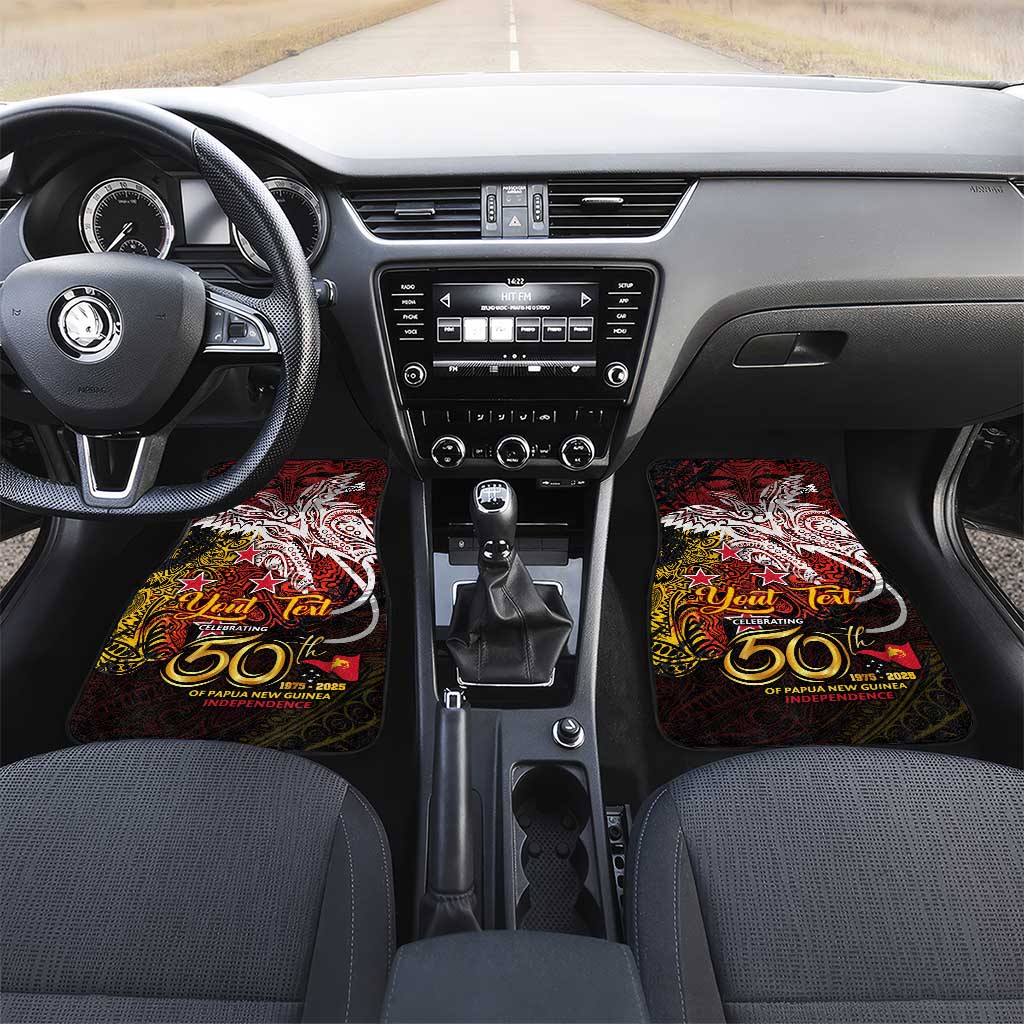 PNG 1975 - 2025 Car Mats Papua New Guinea 50th Independence Anniversary DT02 Set 2pcs - Front Art - Polynesian Pride