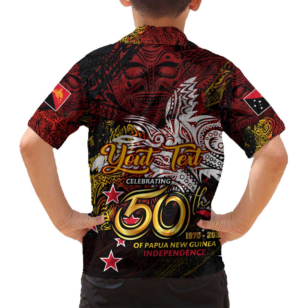 PNG 1975 - 2025 Family Matching Long Sleeve Bodycon Dress and Hawaiian Shirt Papua New Guinea 50th Independence Anniversary