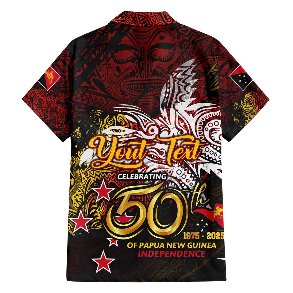 PNG 1975 - 2025 Family Matching Long Sleeve Bodycon Dress and Hawaiian Shirt Papua New Guinea 50th Independence Anniversary