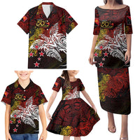 PNG 1975 - 2025 Family Matching Puletasi and Hawaiian Shirt Papua New Guinea 50th Independence Anniversary