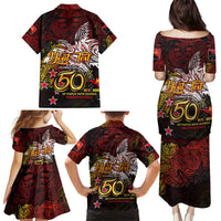 PNG 1975 - 2025 Family Matching Puletasi and Hawaiian Shirt Papua New Guinea 50th Independence Anniversary