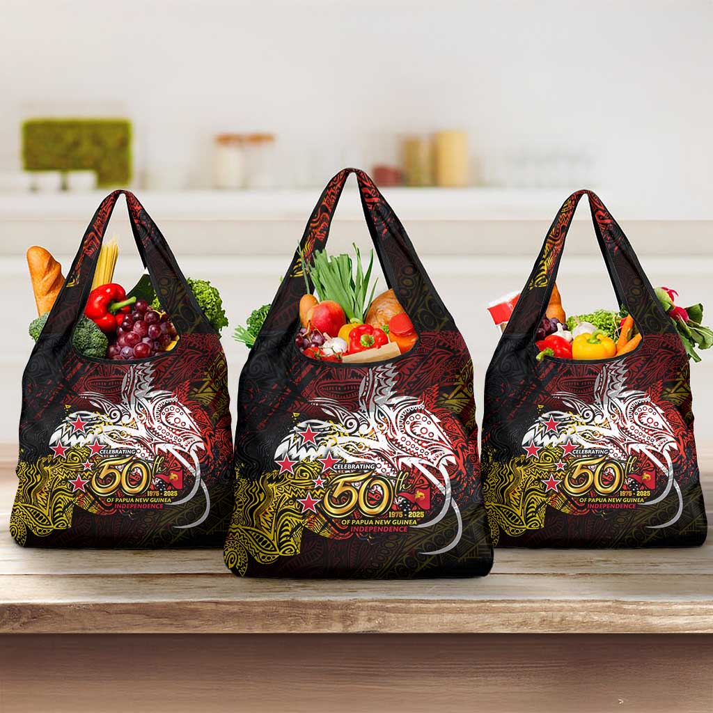 PNG 1975 - 2025 Grocery Bag Papua New Guinea 50th Independence Anniversary DT02 3-pack One Size Art - Polynesian Pride