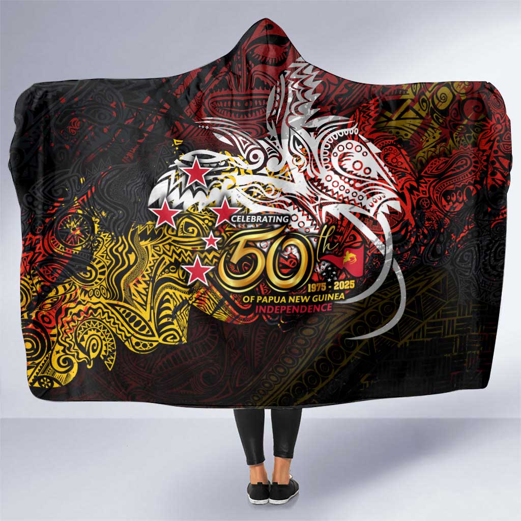 PNG 1975 - 2025 Hooded Blanket Papua New Guinea 50th Independence Anniversary