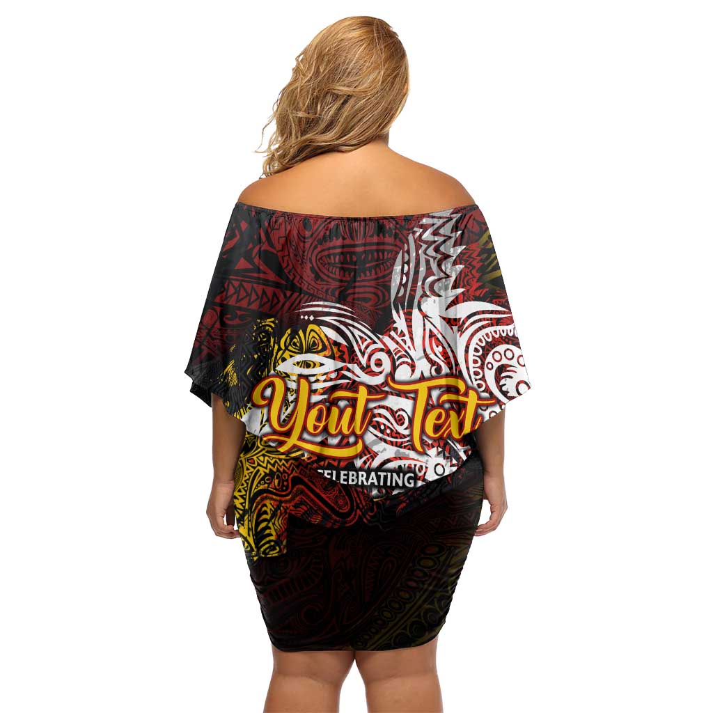 PNG 1975 - 2025 Off Shoulder Short Dress Papua New Guinea 50th Independence Anniversary