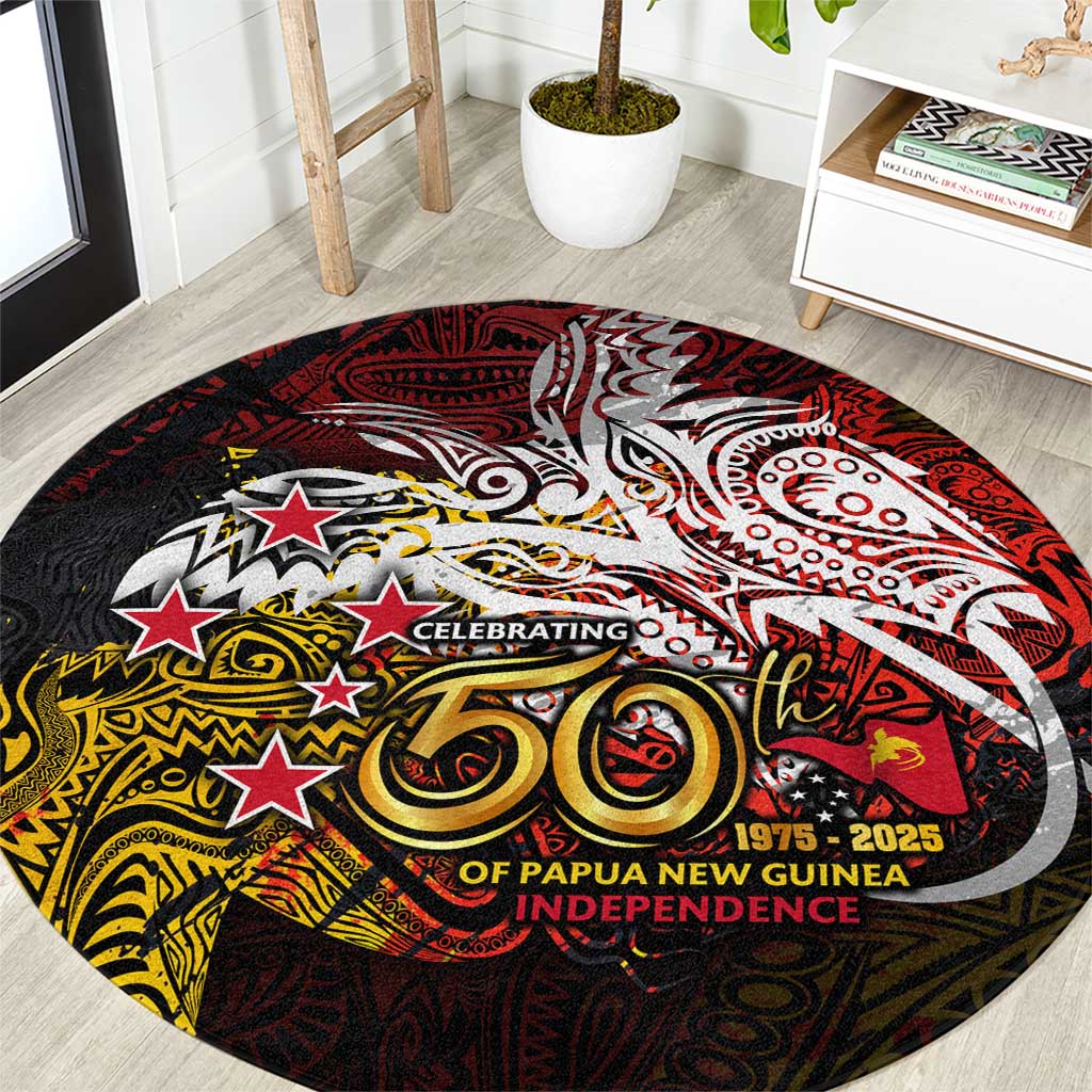 PNG 1975 - 2025 Round Carpet Papua New Guinea 50th Independence Anniversary