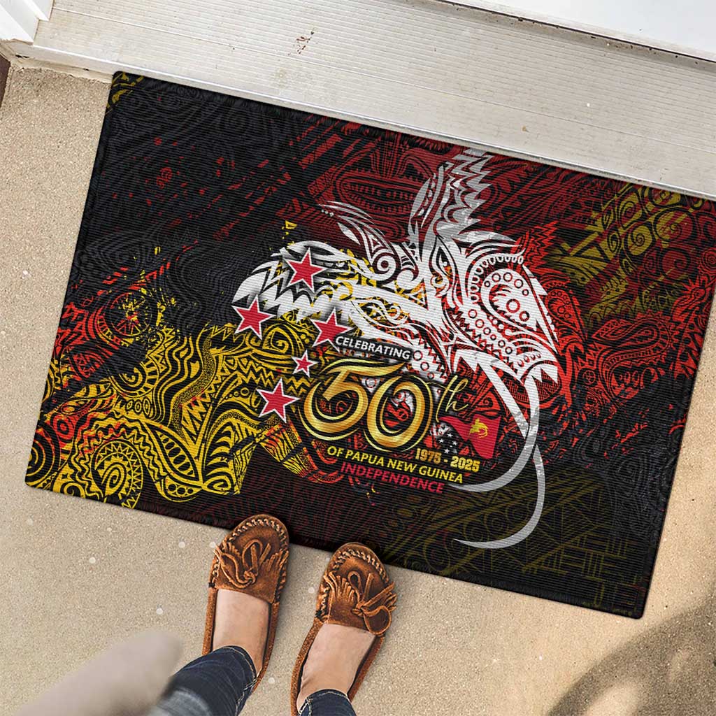 PNG 1975 - 2025 Rubber Doormat Papua New Guinea 50th Independence Anniversary DT02 - Polynesian Pride