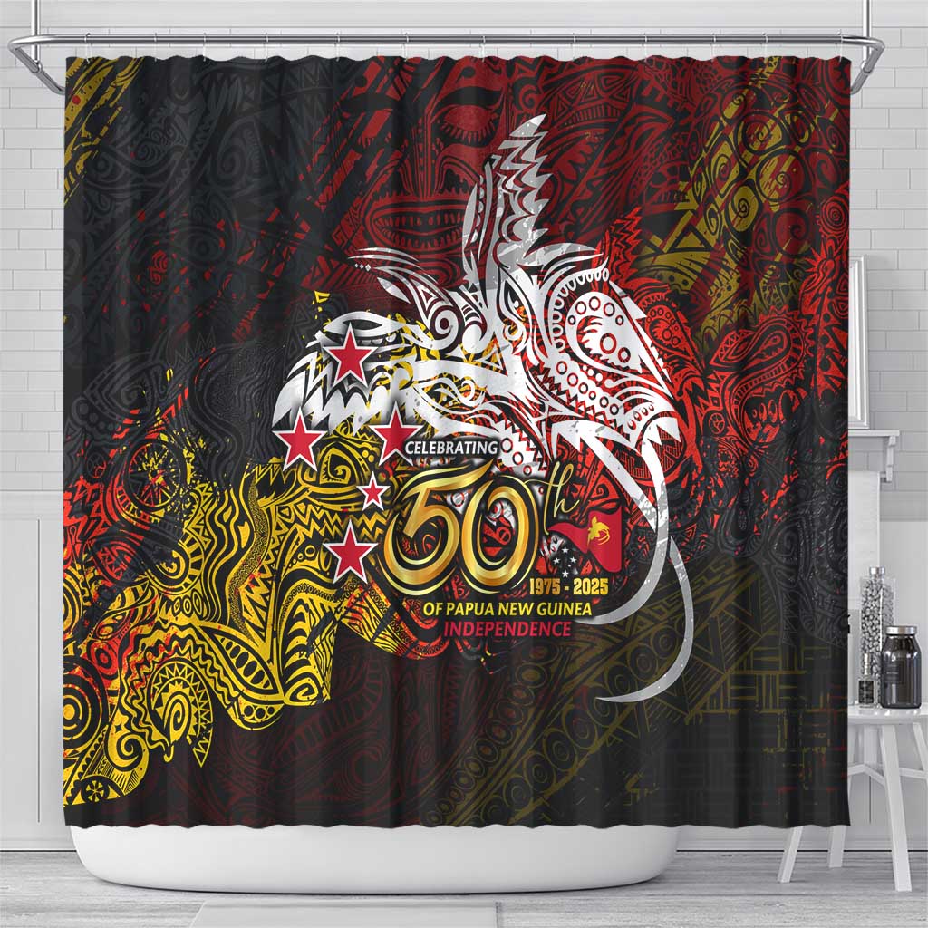 PNG 1975 - 2025 Shower Curtain Papua New Guinea 50th Independence Anniversary
