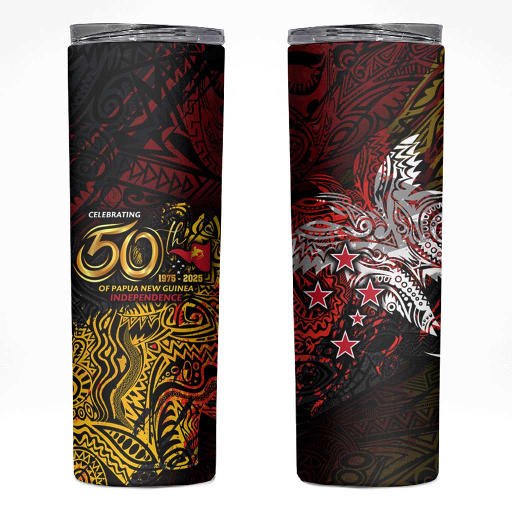 PNG 1975 - 2025 Skinny Tumbler Papua New Guinea 50th Independence Anniversary