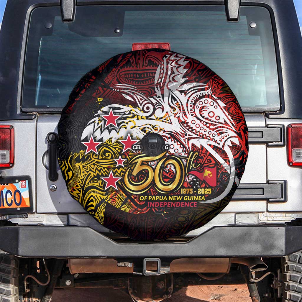 PNG 1975 - 2025 Spare Tire Cover Papua New Guinea 50th Independence Anniversary