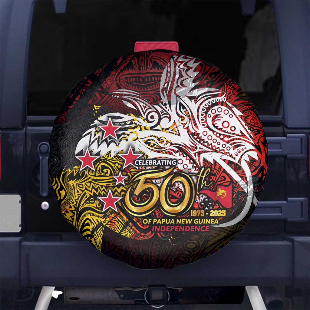 PNG 1975 - 2025 Spare Tire Cover Papua New Guinea 50th Independence Anniversary