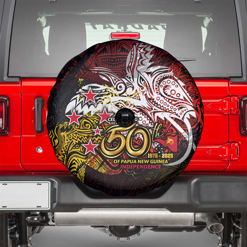 PNG 1975 - 2025 Spare Tire Cover Papua New Guinea 50th Independence Anniversary