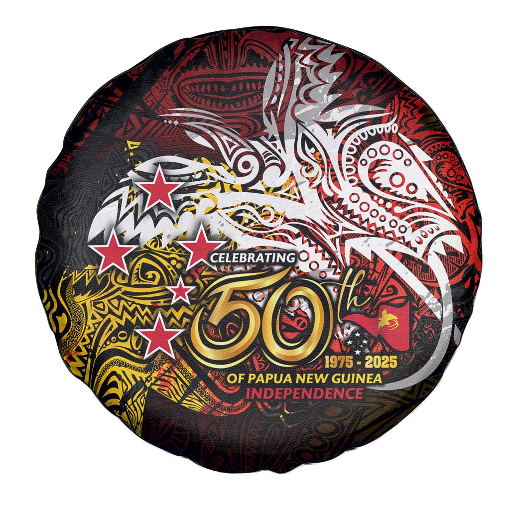 PNG 1975 - 2025 Spare Tire Cover Papua New Guinea 50th Independence Anniversary