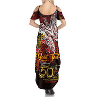 PNG 1975 - 2025 Summer Maxi Dress Papua New Guinea 50th Independence Anniversary