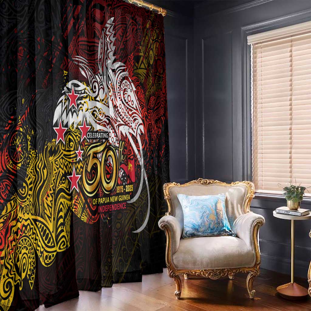 PNG 1975 - 2025 Window Curtain Papua New Guinea 50th Independence Anniversary