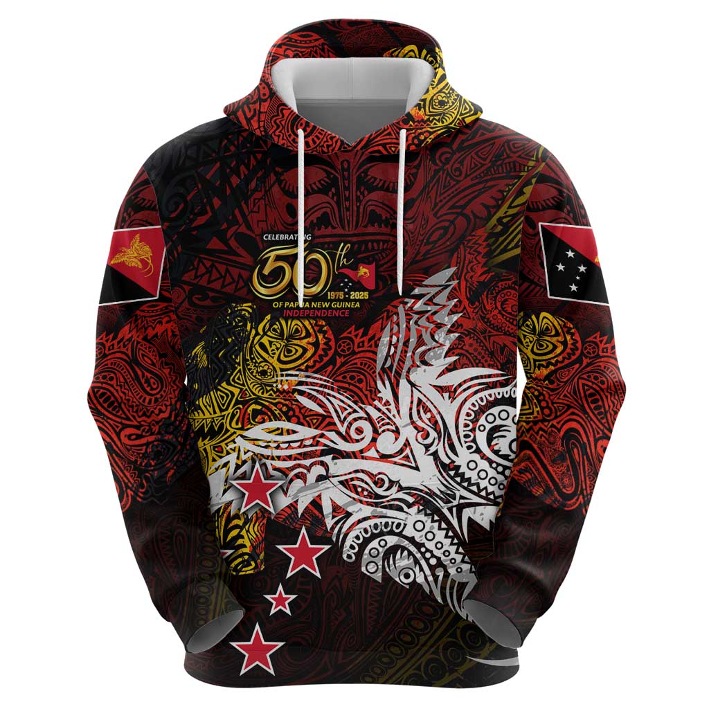 PNG 1975 - 2025 Zip Hoodie Papua New Guinea 50th Independence Anniversary
